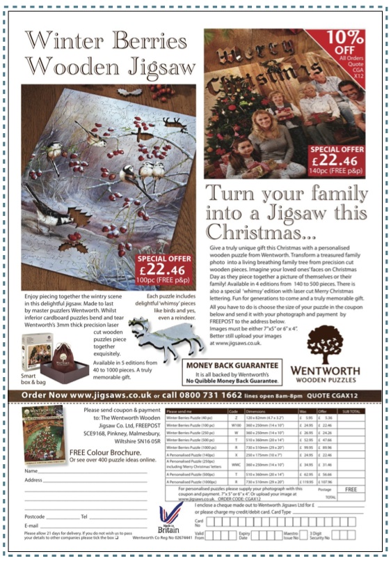 Wenworth Puzzles Off the page advertisement, Creative Advertisement, Off the Page