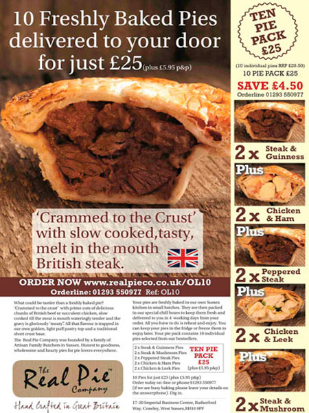 Real Pie Off the Page Advertisement