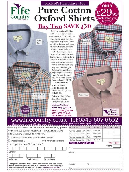 Fife Country Dundas Shirt Off the Page Ad